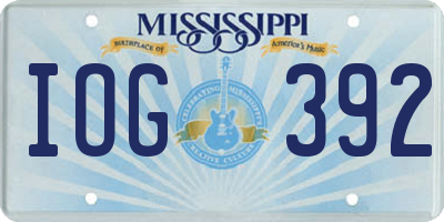 MS license plate IOG392