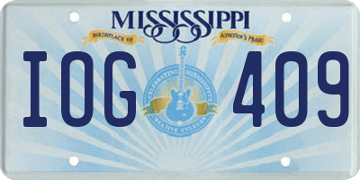 MS license plate IOG409