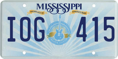 MS license plate IOG415