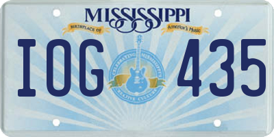 MS license plate IOG435