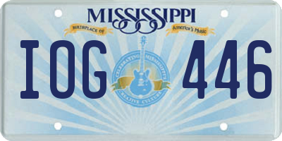 MS license plate IOG446