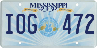 MS license plate IOG472
