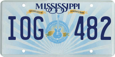 MS license plate IOG482