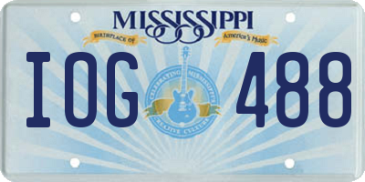 MS license plate IOG488