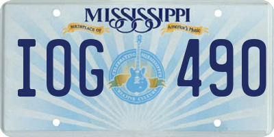 MS license plate IOG490