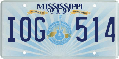 MS license plate IOG514