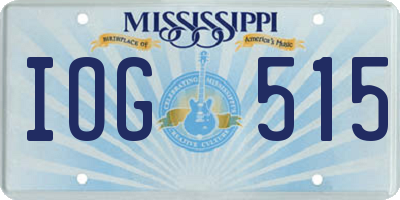 MS license plate IOG515