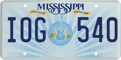 MS license plate IOG540