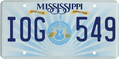 MS license plate IOG549
