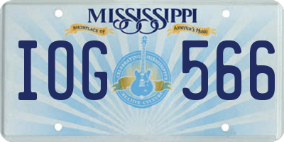MS license plate IOG566
