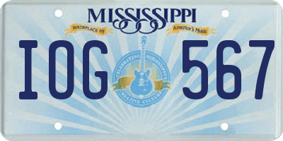 MS license plate IOG567