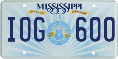 MS license plate IOG600