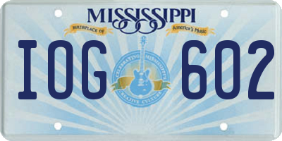 MS license plate IOG602