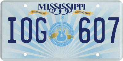 MS license plate IOG607