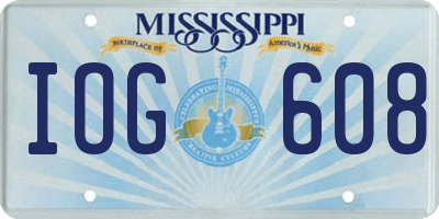 MS license plate IOG608