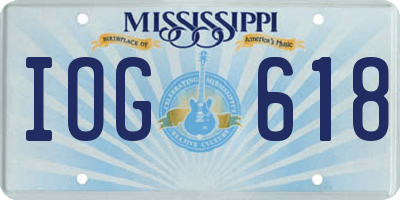 MS license plate IOG618