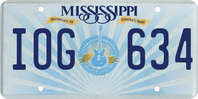MS license plate IOG634