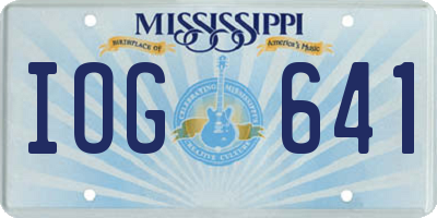 MS license plate IOG641
