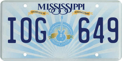 MS license plate IOG649