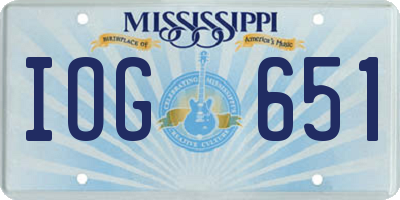 MS license plate IOG651