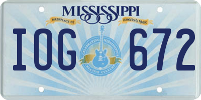 MS license plate IOG672