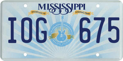 MS license plate IOG675