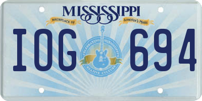 MS license plate IOG694