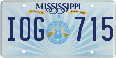 MS license plate IOG715