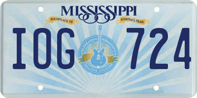 MS license plate IOG724