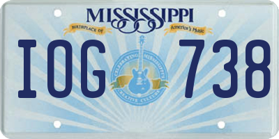 MS license plate IOG738