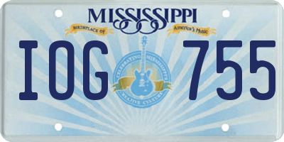 MS license plate IOG755