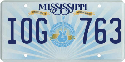 MS license plate IOG763