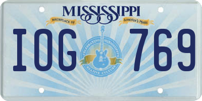MS license plate IOG769