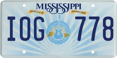 MS license plate IOG778