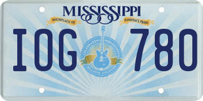 MS license plate IOG780