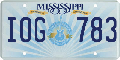 MS license plate IOG783