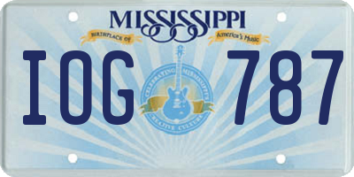 MS license plate IOG787
