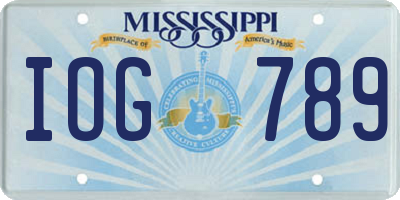 MS license plate IOG789