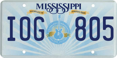 MS license plate IOG805