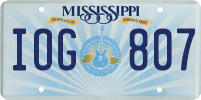 MS license plate IOG807
