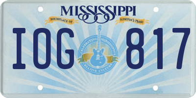 MS license plate IOG817