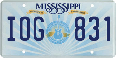 MS license plate IOG831
