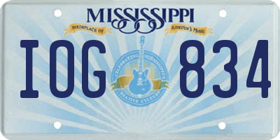 MS license plate IOG834