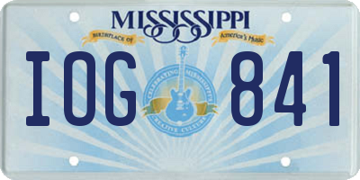 MS license plate IOG841
