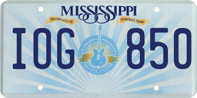 MS license plate IOG850