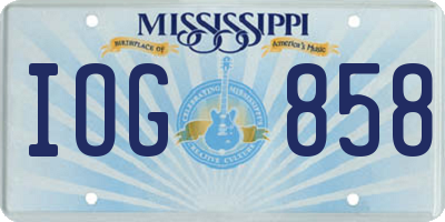 MS license plate IOG858