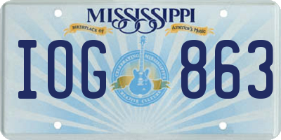 MS license plate IOG863