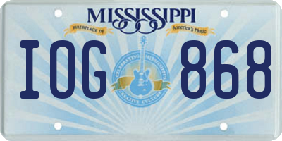MS license plate IOG868