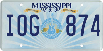 MS license plate IOG874