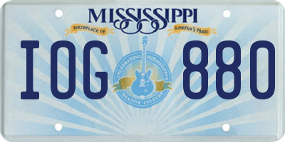 MS license plate IOG880